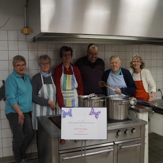 Das Team der „Suppenküche für jedermann“ freut sich über Gäste. Jeden zweiten Mittwoch gibt es im Marienheim ein Essen.