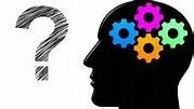 Eine Zeichnung zeigt den Kopf eines Menschen von der Seite. Im Kopf sind bunte Zahnräder zu sehen. Daneben steht ein großes Fragezeichen. Es geht um Denken oder eine Frage. (Quelle Pixabay)